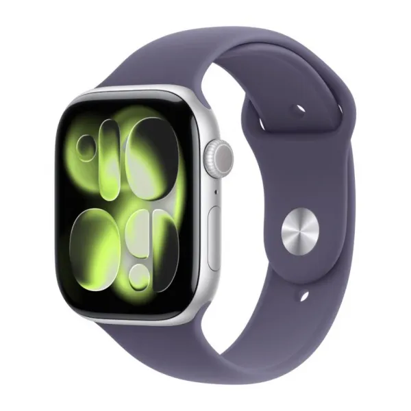 Apple Watch Series 11 42mm Aluminum Silver Case Purple Fog Sport Band M/L