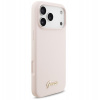Guess для iPhone 17 Pro Max чехол Liquid silicone Gold metal logo & Camera Hard Pink (MagSafe)